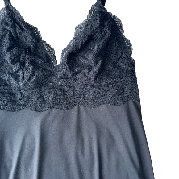 LA VIE EN ROSE BLACK LACE OVERLAY NIGHTIE SLIP-ON LINGERIE SIZE S - Picture 4 of 14